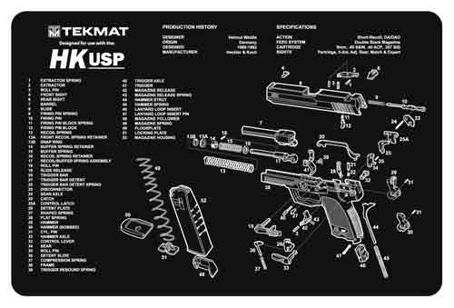 TekMat 11 x 17 Inch Armorer's Bench Mat HK USP Schematic