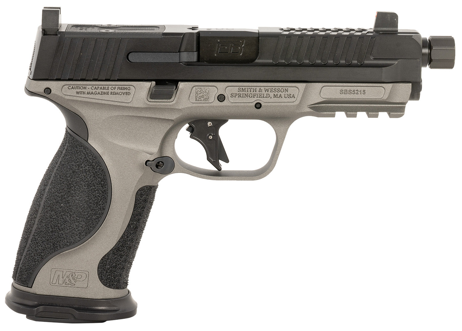 Ed Brown Fueled M&P Tactical 9mm Luger Pistol, 4.75" Black Nitride Threaded Barrel, Serrated Slide
