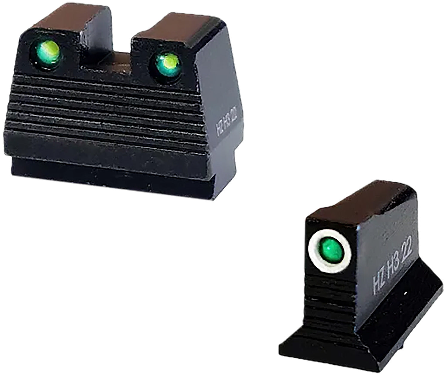 HiViz GMNG21-2 Green Tritium Co-Witness Sight Set Steel for Glock MOS 9mm/40 S&W/357 Sig