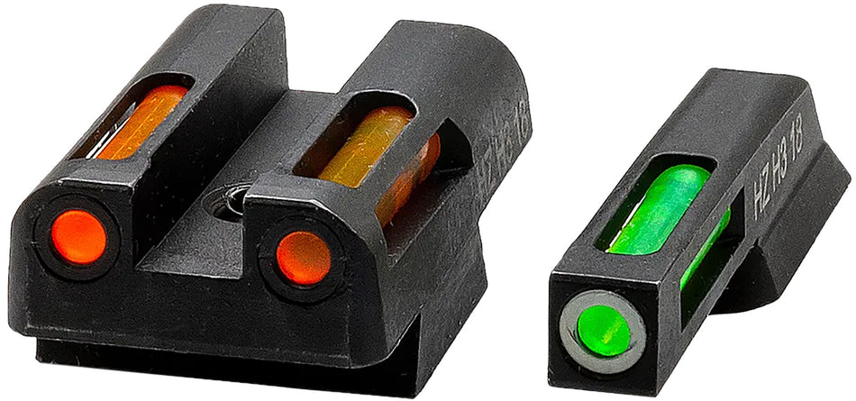 HiViz LiteWave H3 CZN421 Green Tritium Fiber Optic Sight Set with Orange LitePipes for CZ 75/85/P-01