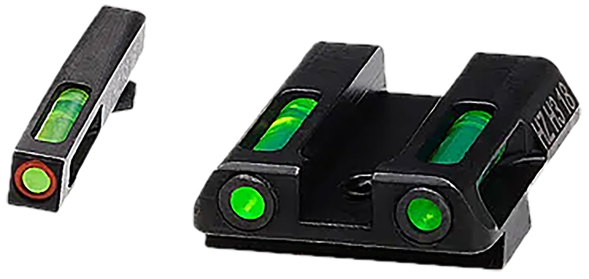 HiViz LiteWave H3 GLN521 Green Fiber Optic & Orange Outline Sight Set Fits Glock 42/43/43X/48