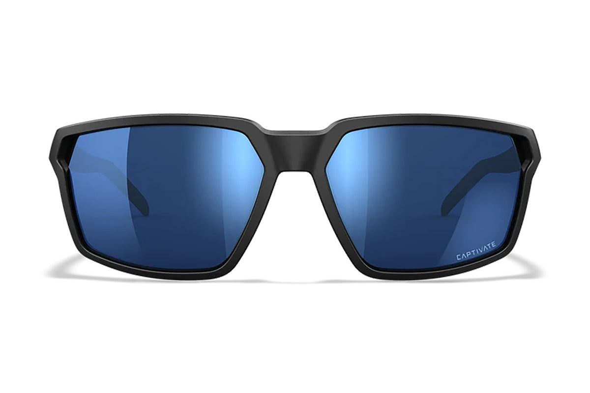 Wiley X Sierra M/L Safety Glasses, Blue Mirror Polycarbonate Lens, Matte Black Frame