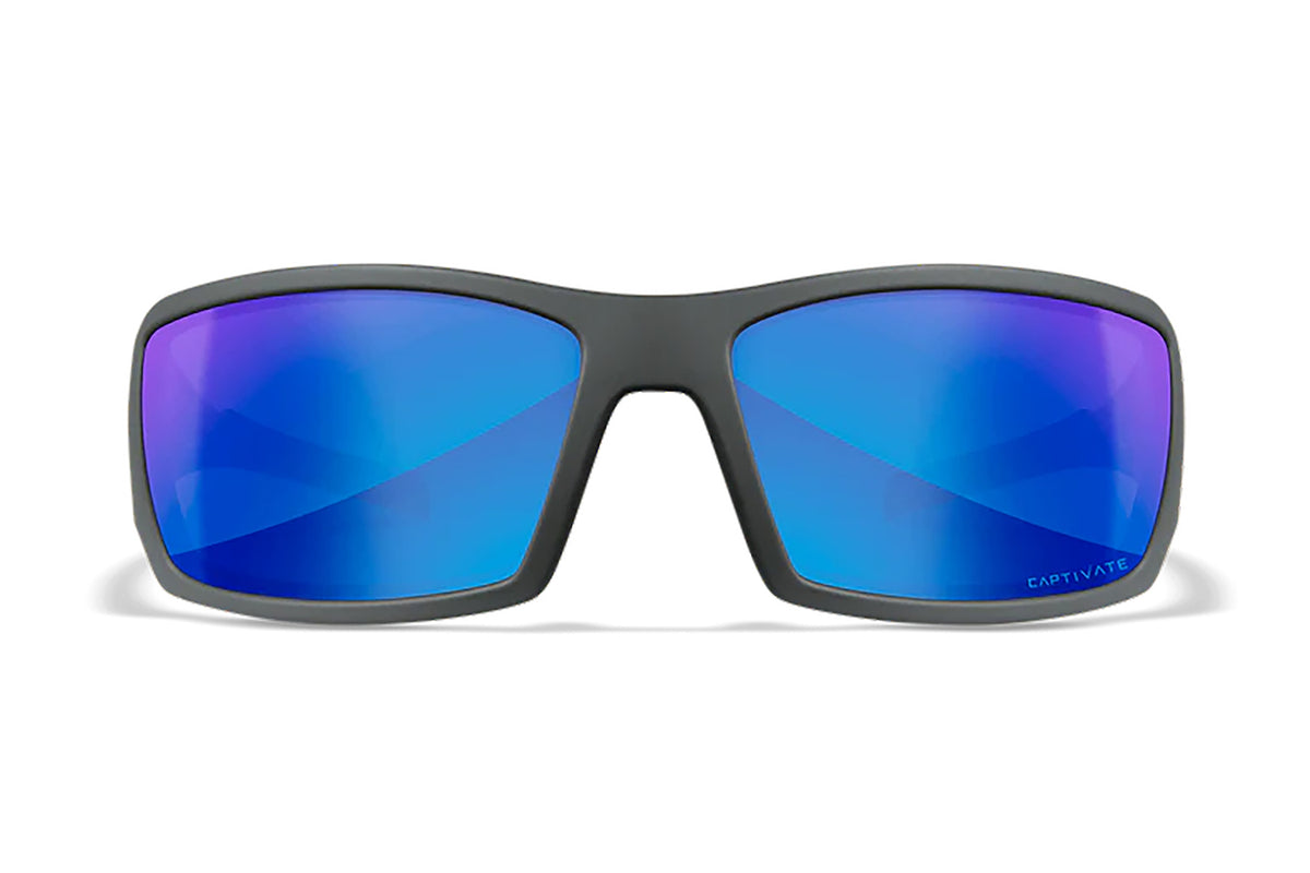 Wiley X Twisted SSTWI09 M/L Matte Gray Frame Blue Mirror Lens Protective Eyewear