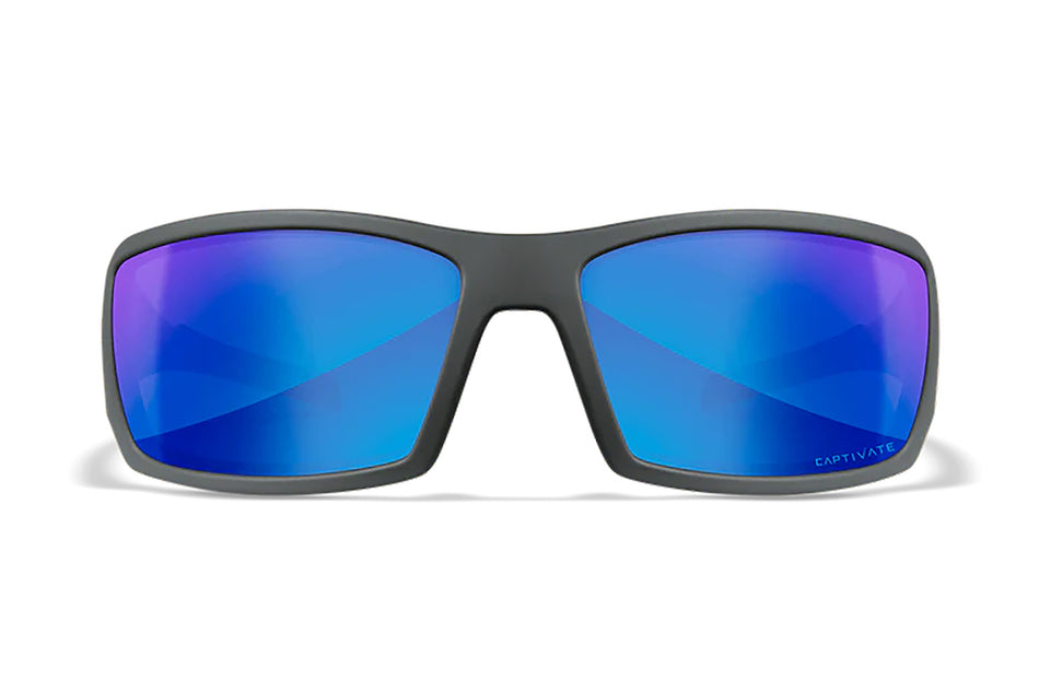 Wiley X Twisted SSTWI09 M/L Matte Gray Frame Blue Mirror Lens Protective Eyewear