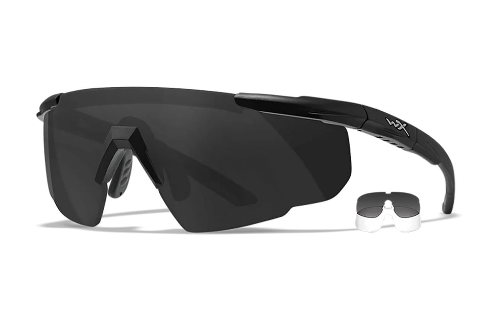 Wiley X Saber Advanced 315 Black Frame Smoke Gray/Clear Lens Ballistic Eyewear