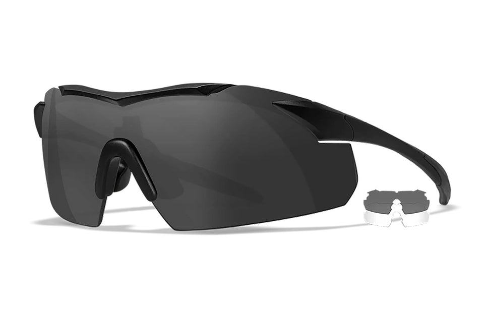 Wiley X Vapor 3501 Matte Black Frame Smoke Gray/Clear Lens Ballistic Eyewear
