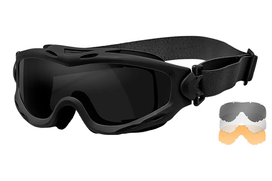 Wiley X Spear SP293B Matte Black Frame Smoke Gray/Clear/Rust Lens Protective Goggles