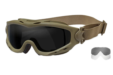 Wiley X Spear SP29T Tan Frame Smoke Gray Polycarbonate Lens Protective Goggles