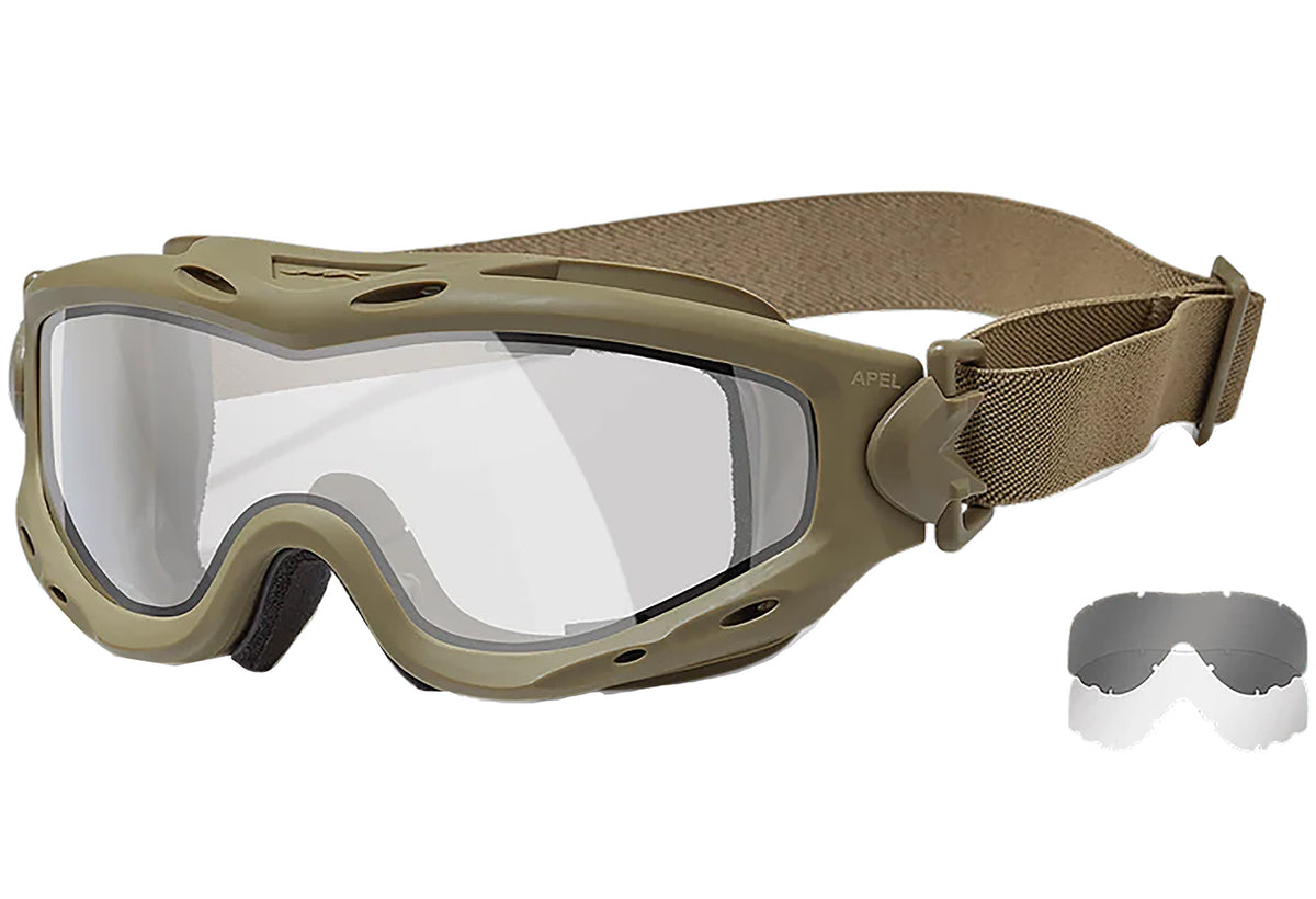 Wiley X Spear Apel SP30DLT Goggles with Clear Lens and Tan Frame
