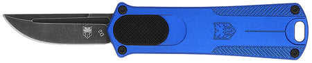 CobraTec California 952 OTF Knife CA Compliant 1.75" Drop Point D2 Steel Blade Blue Anodized Aluminum Handle