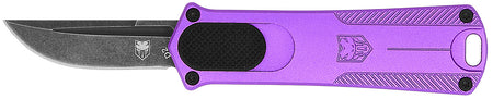 CobraTec California 952 OTF Knife CA Compliant 1.75" Drop Point D2 Steel Blade Purple Anodized Aluminum Handle