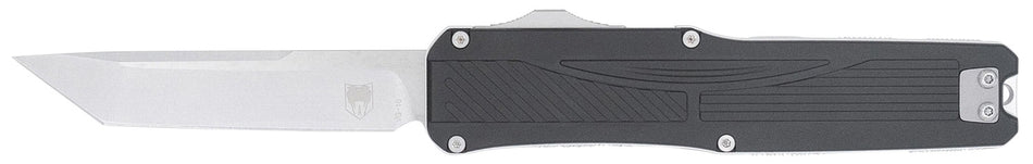 CobraTec Legend EDC OTF Knife 3.13" Stonewashed VG-10 Stainless Blade 4.75" Black Textured Aluminum Handle