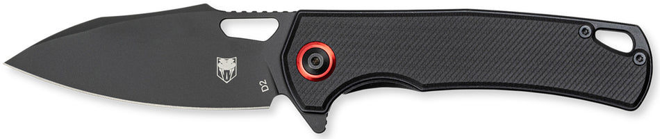 CobraTec Knives CTWOLVERINEG10 Wolverine Folding 3.13" Black Stonewashed D2 Drop Point Blade, 4.25" Black G10 Handle