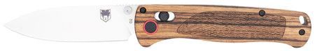 CobraTec Knives CTZWDBLDNS Zebrawood Bar Lock Folding 3" Plain Satin D2 Blade, 4.25" Zebrawood/Aluminum Handle