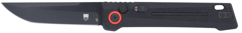 CobraTec Knives CTIFRBLK Inferno OTF 3.50" Tanto Plain Black TiCN D2 Blade, 4.75" Black Textured Handle Ambidextrous Clip