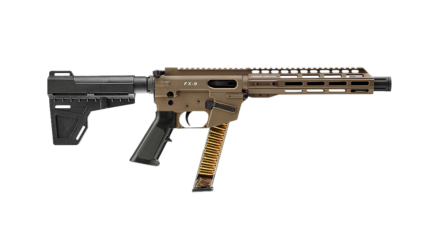 Freedom Ordnance FX9P10-FDE FX9P 9mm Luger Pistol, 31+1 Capacity, 10" Flat Dark Earth Finish