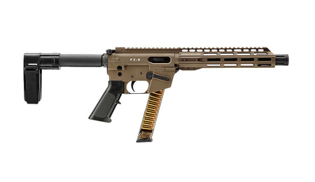Freedom Ordnance FX9P10SBM-FDE FX9P 9mm Luger Pistol, 10" Barrel, Flat Dark Earth, SB Mini Brace