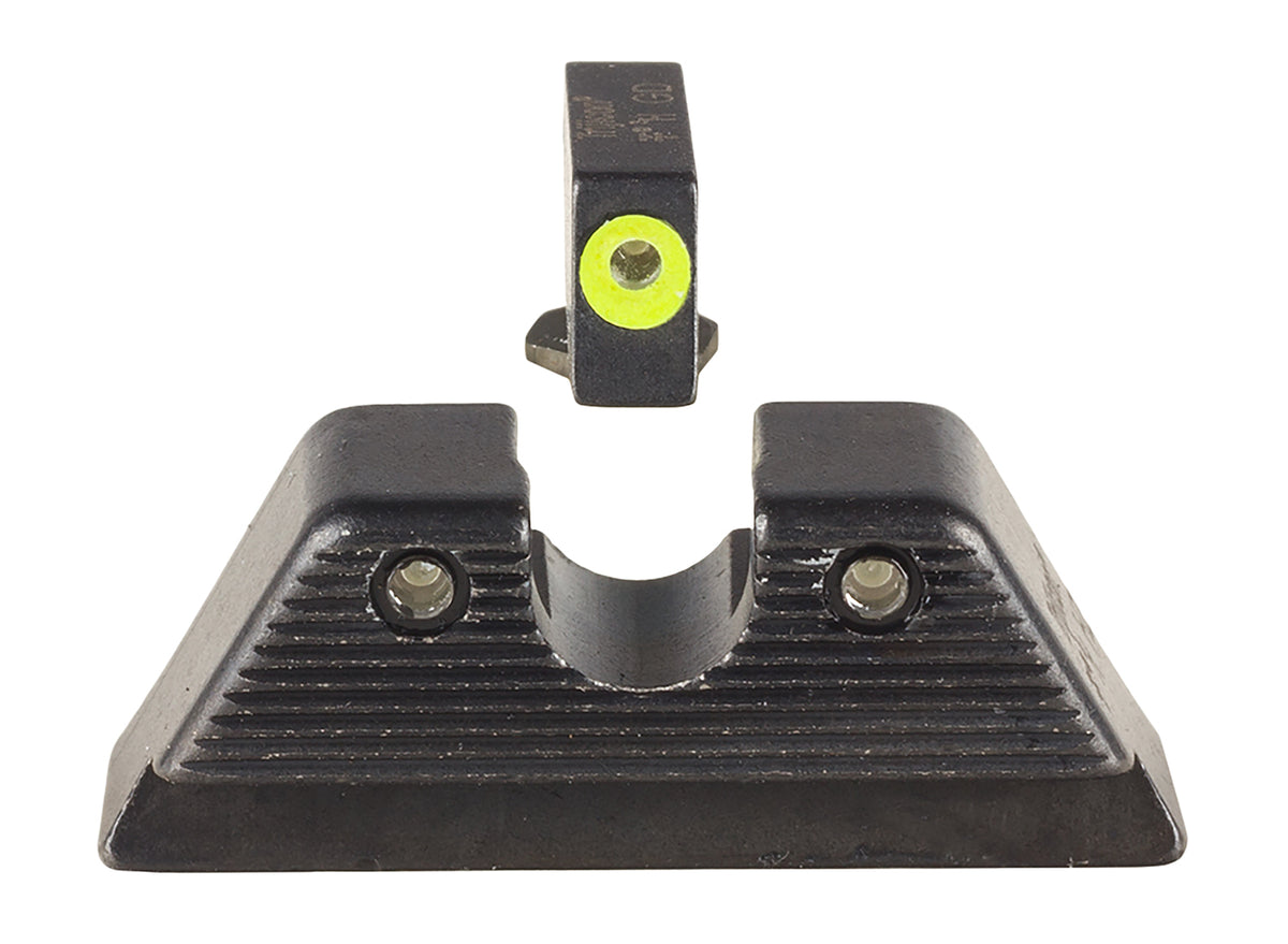 Trijicon 601091 Glock 17/19/22/45 MOS HD XR Night Sights – Green/Yellow Front, Green Rear