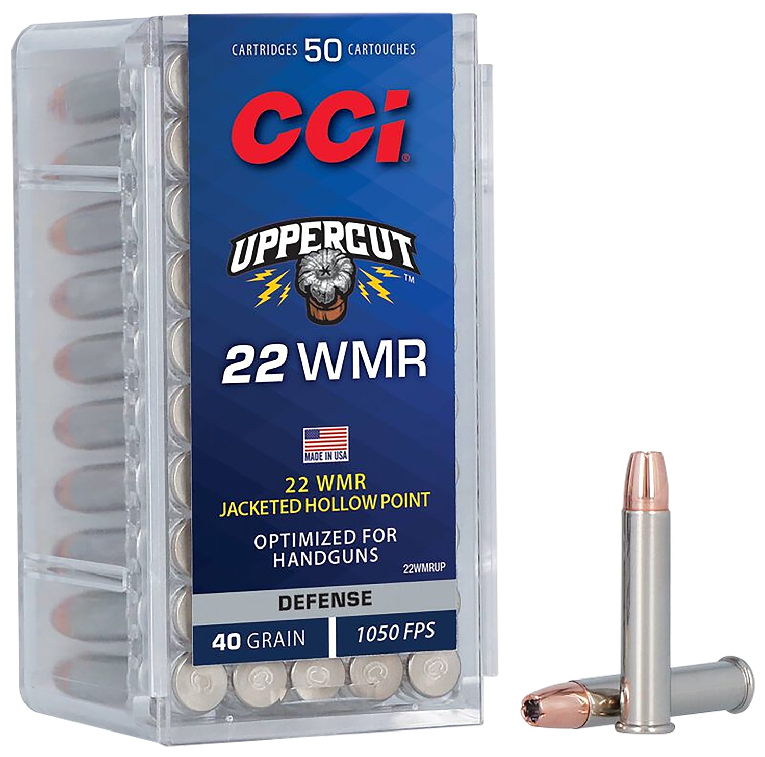 CCI .22 Magnum / WMR Rimefire Ammo Uppercut Jacketed Hollow Point JHP 40 grain 