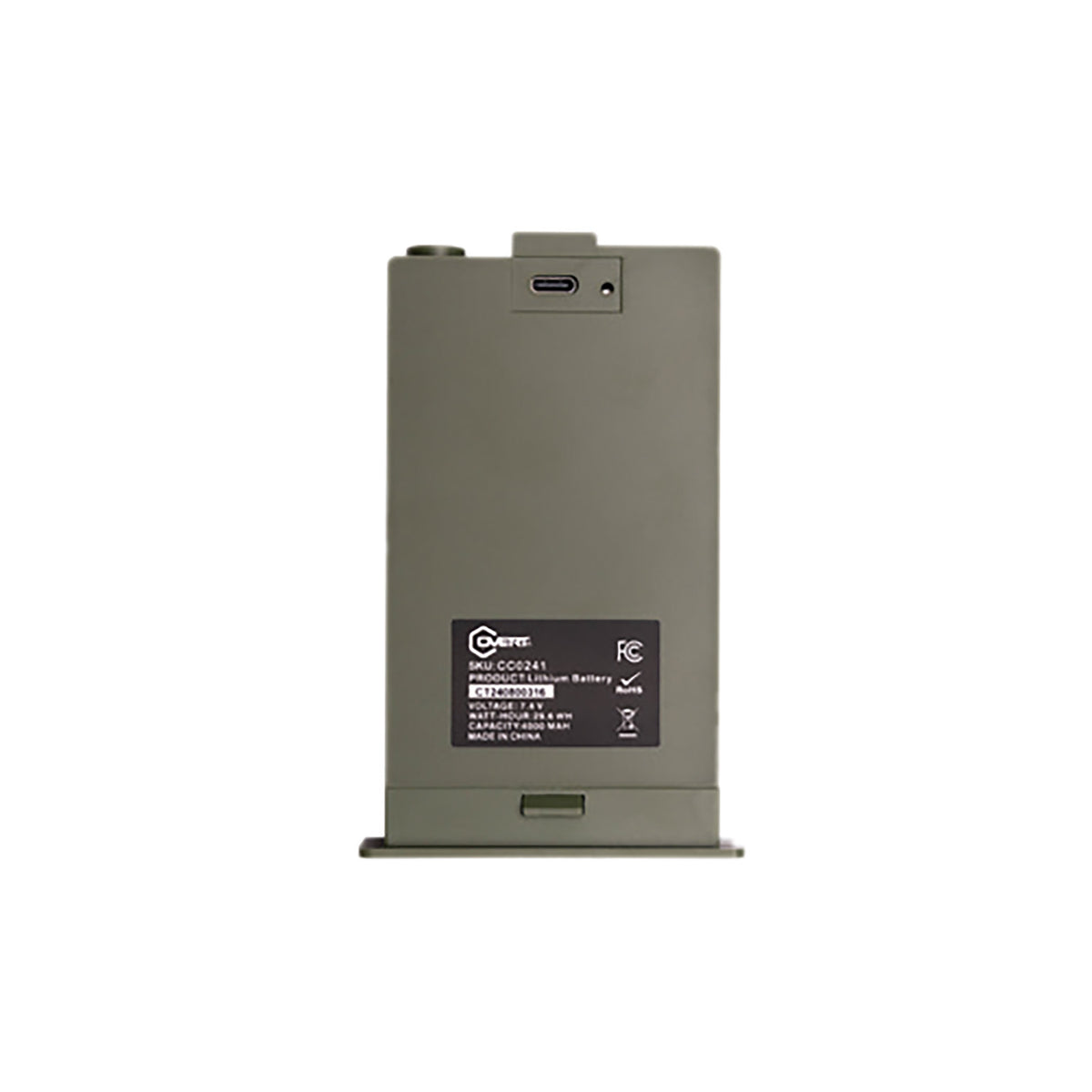 Covert CC0241 Rechargeable Lithium Battery Pack 4000mAh 7.4V 29.6WH OD Green