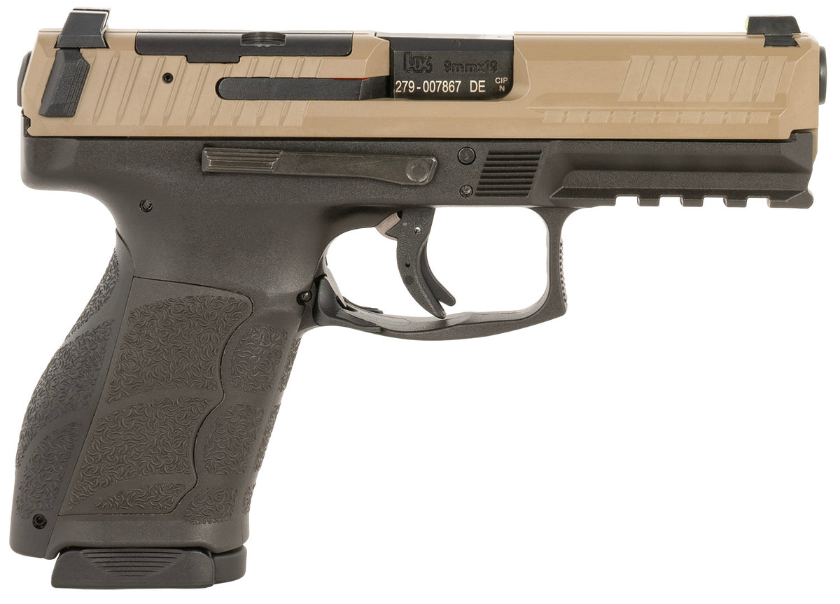HK VP9A1 Full Size 9mm Luger Pistol 20+1/17+1 FDE Optic Ready Slide, Interchangeable Backstrap, Ambidextrous
