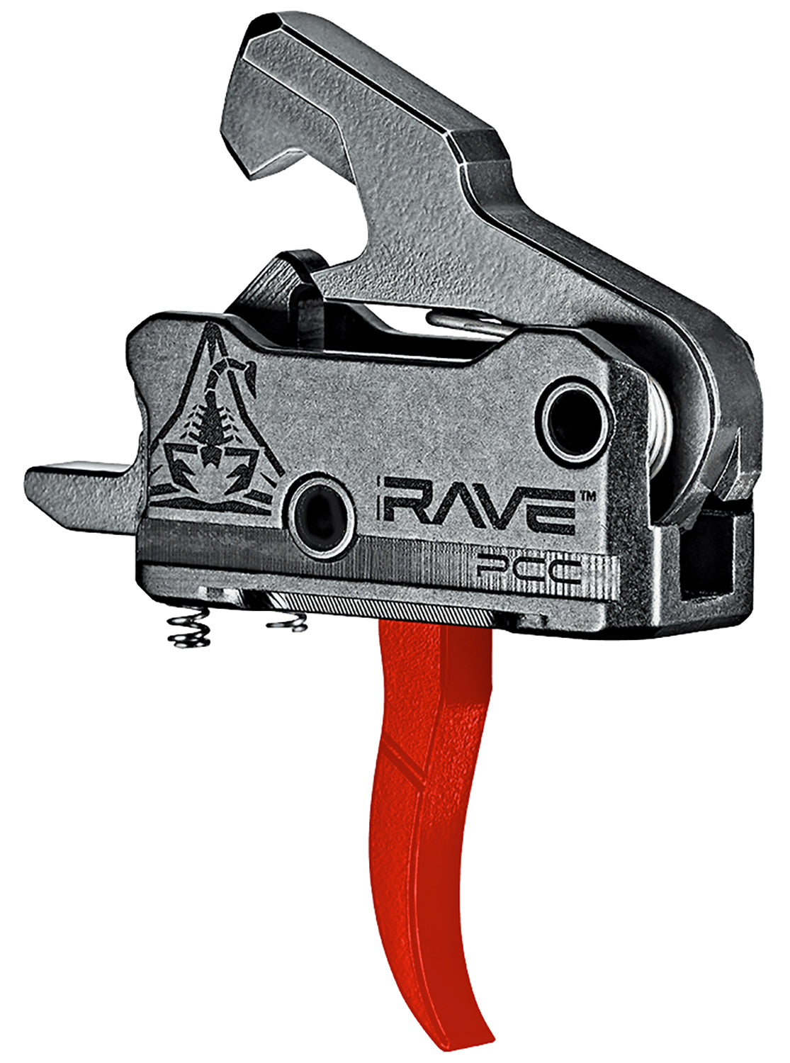 Rise Armament T017PCCRED Rave PCC Trigger Black/Red Curved AR9 Blowback