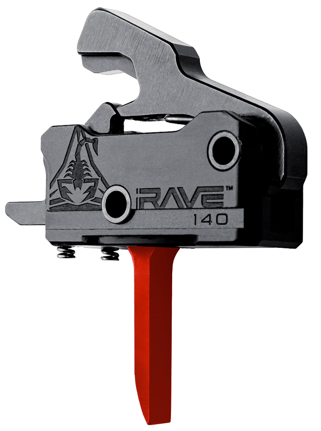 Rise Armament T017FRED Rave 140 Gen 2 AR Trigger Black/Red Flat with Anti-Walk Pins