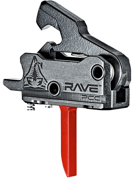 Rise Armament Rave Pistol Caliber Carbine Flat Trigger Upgrade Black/Red Single-Stage