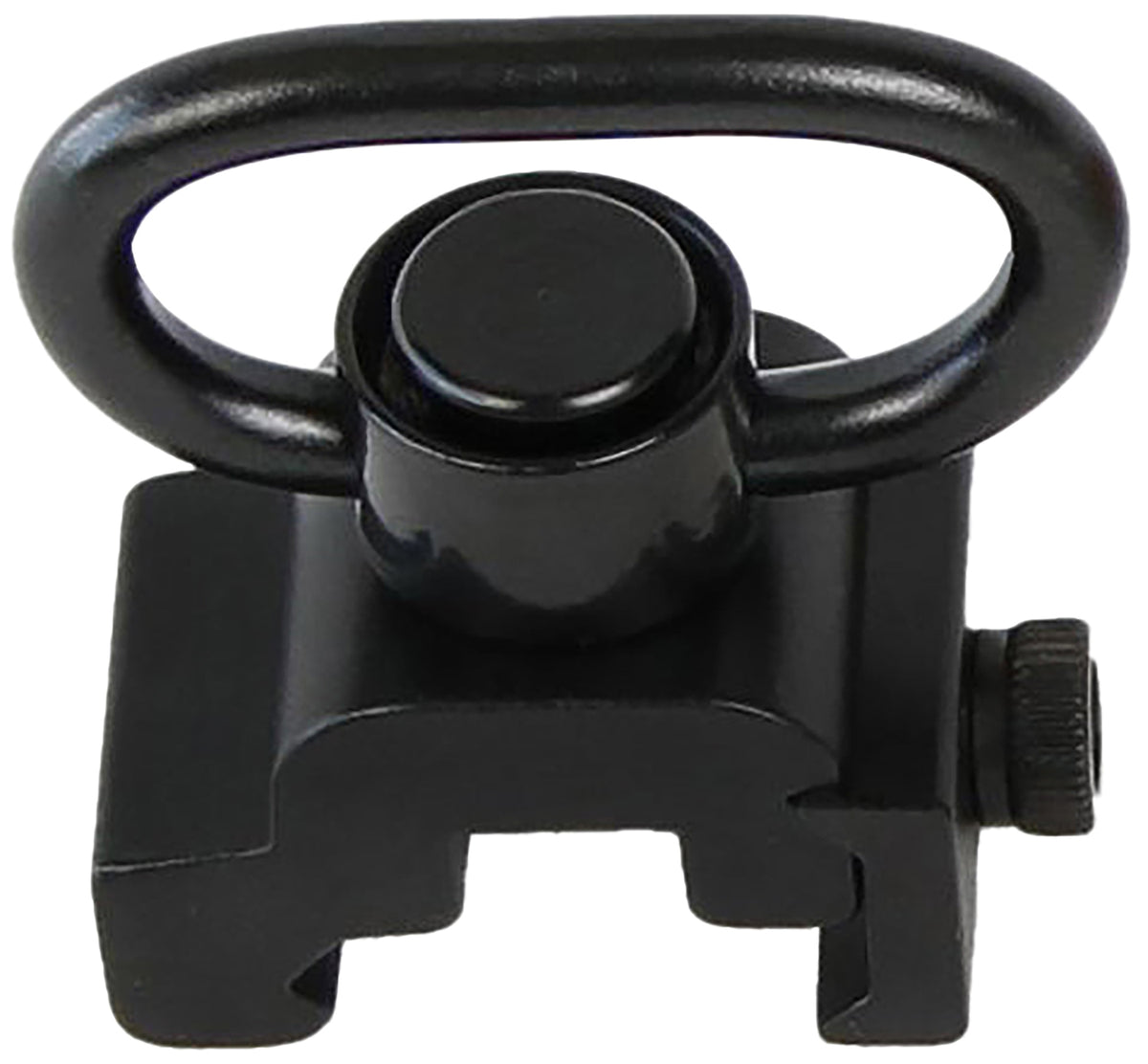 Bulldog BD886 1.25" Black Steel QD Rail Mount Push Button Swivel