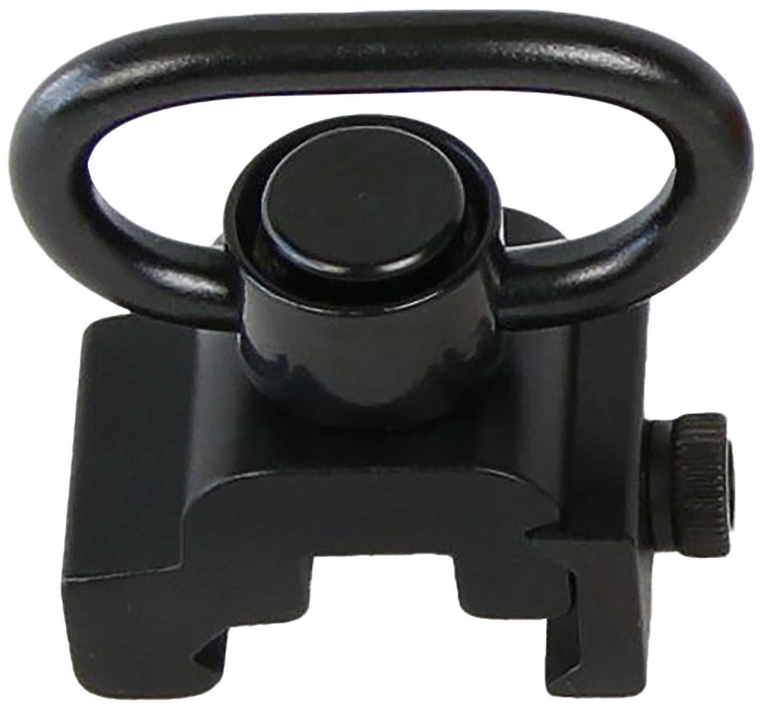 Bulldog BD886 1.25" Black Steel QD Rail Mount Push Button Swivel