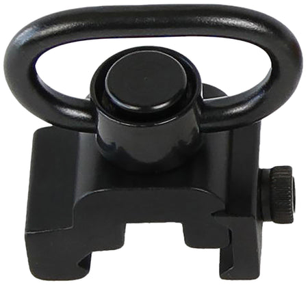 Bulldog BD886 1.25" Black Steel QD Rail Mount Push Button Swivel