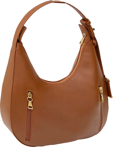 Bulldog Cases BDP-092 Concealed Carry Hobo Shoulder Purse, Cognac Polyurethane