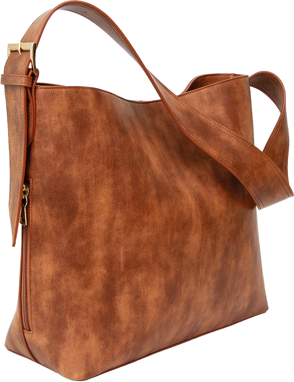 Bulldog Distressed Brown Shoulder Bag with Built-In Holster