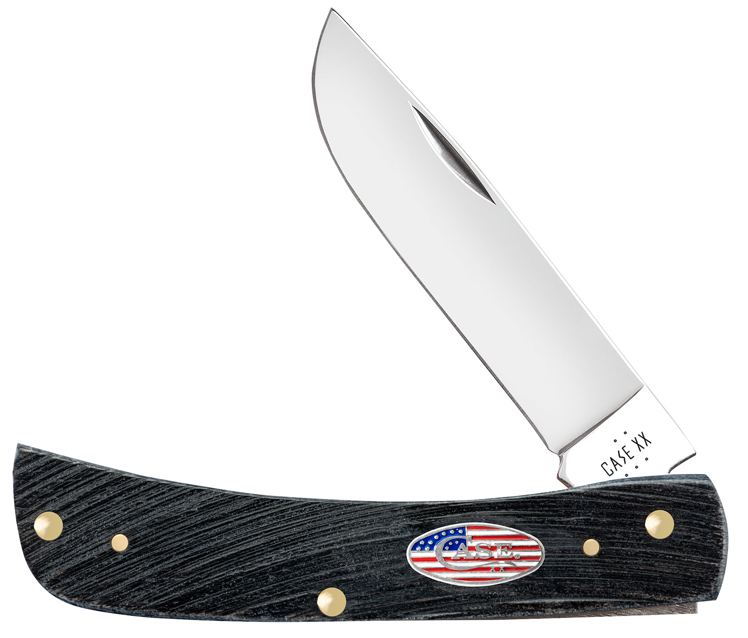 Case 53062 Stars & Stripes Sod Buster Folding Knife 3.70", Mirror Polished Tru-Sharp Stainless Blade, Gray Bone Handle