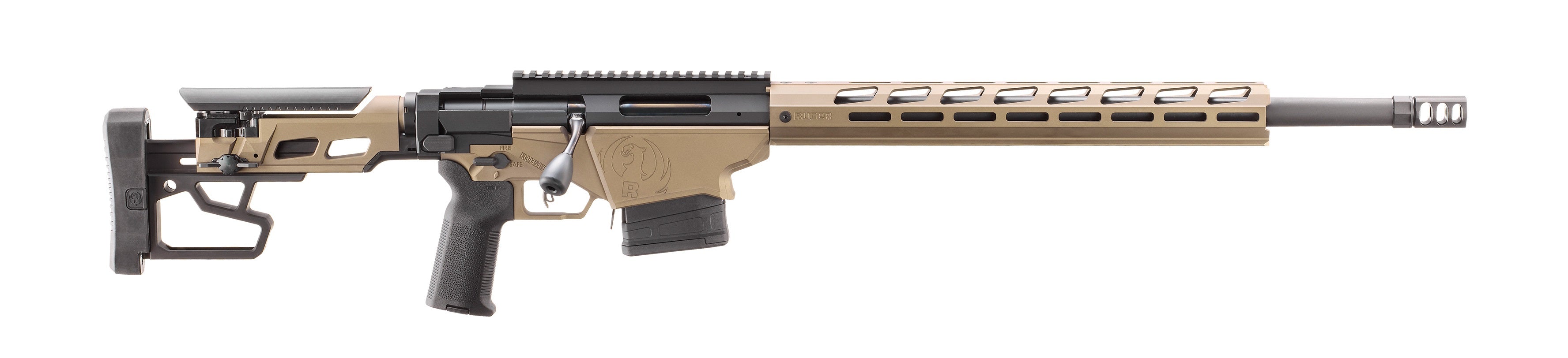 Ruger Precision Rifle 18104, .308 Win, 10+1 Capacity, 20" Threaded Barrel, Smoked Bronze Cerakote