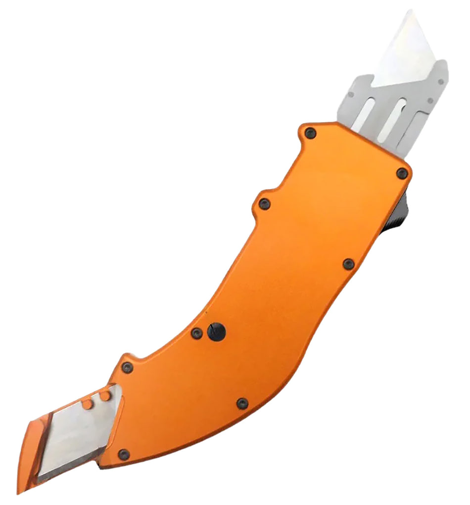 Templar Knife Squire Utility OTF Razor Plain Orange Anodized Aluminum Handle, Includes Five SK5 Steel Razors and Pocket Clip