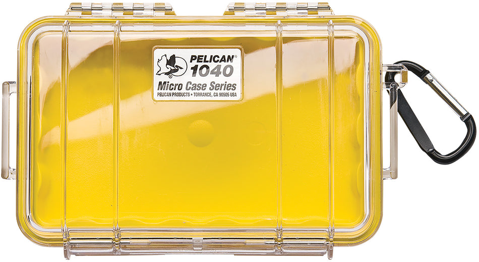 Pelican Micro Case 1040027100 Yellow/Clear Polycarbonate Dustproof 7.50" Long