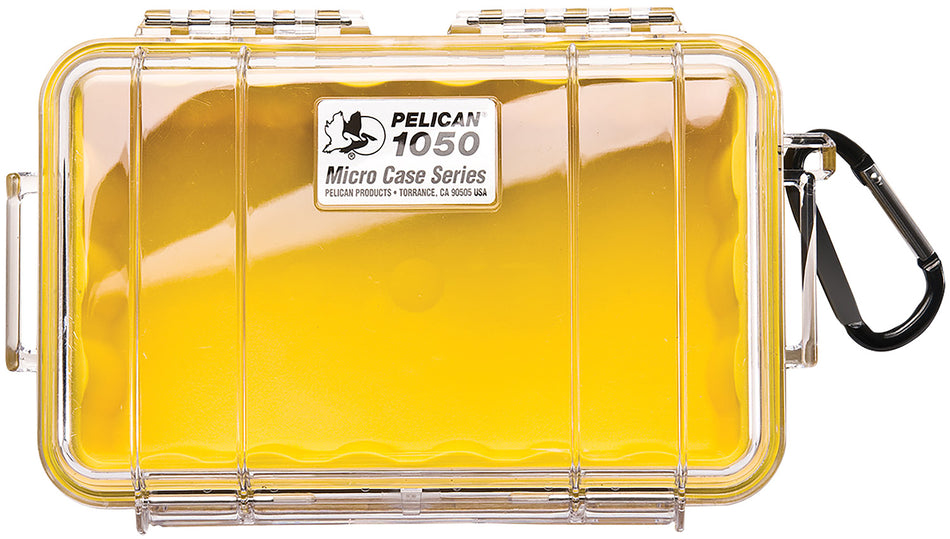 Pelican Micro Case 1050027100 Yellow/Clear Polycarbonate Dustproof 7.99" Long