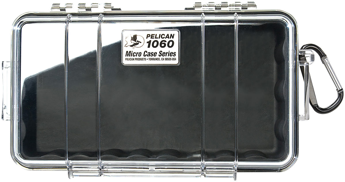 Pelican Micro Hard Case Black and Clear Polycarbonate IP67 Watertight 9.88" Long
