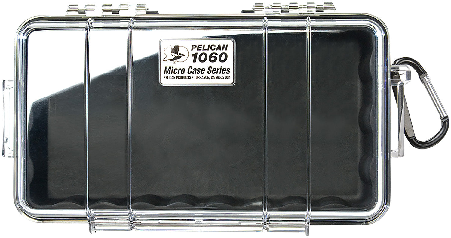 Pelican Micro Hard Case Black and Clear Polycarbonate IP67 Watertight 9.88" Long