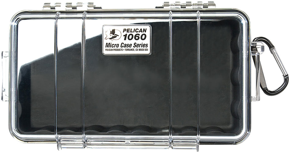 Pelican Micro Hard Case Black and Clear Polycarbonate IP67 Watertight 9.88" Long