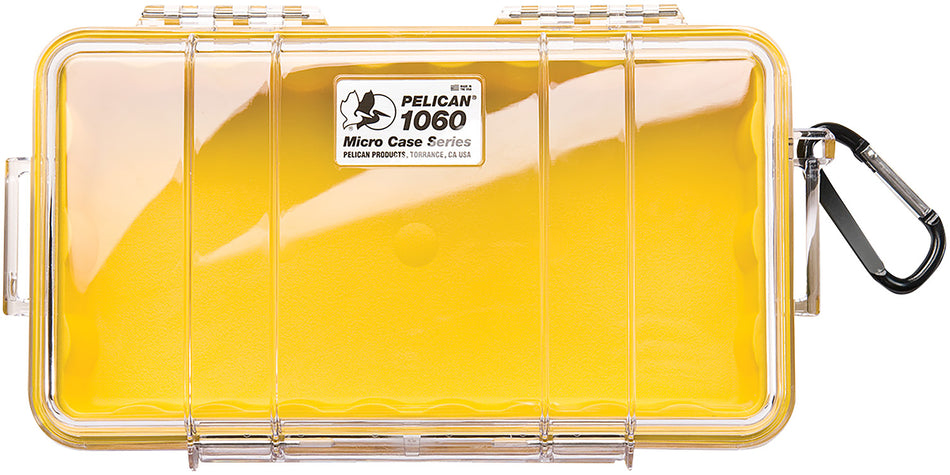 Pelican Micro Case 1060027100 Yellow/Clear Polycarbonate Dustproof 9.88" Long