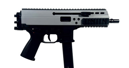 B&T BT36039SG 9mm Luger Pistol - 30+1, 6.80" Black Barrel, Sniper Gray Aluminum/Polymer Receiver, Picatinny Rail, M-LOK Handguard, Ambidextrous