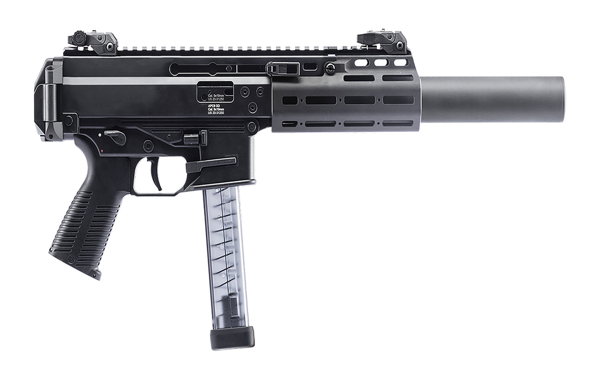 B&T Firearms BT36046USKIT APC9 SD Pro 9mm Luger 30+1 M-LOK Handguard, Black Anodized Aluminum Receiver w/Picatinny Rail, Black Polymer Grip, Ambidextrous
