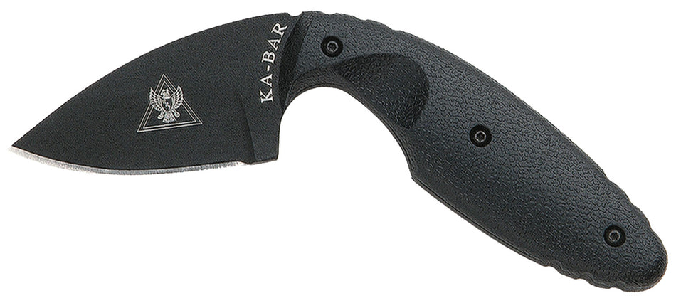 Ka-Bar TDI LE Knife 1480, 2.31" Plain Black AUS-8A Drop Point, Black Zytel Handle, Includes Belt Clip and Sheath