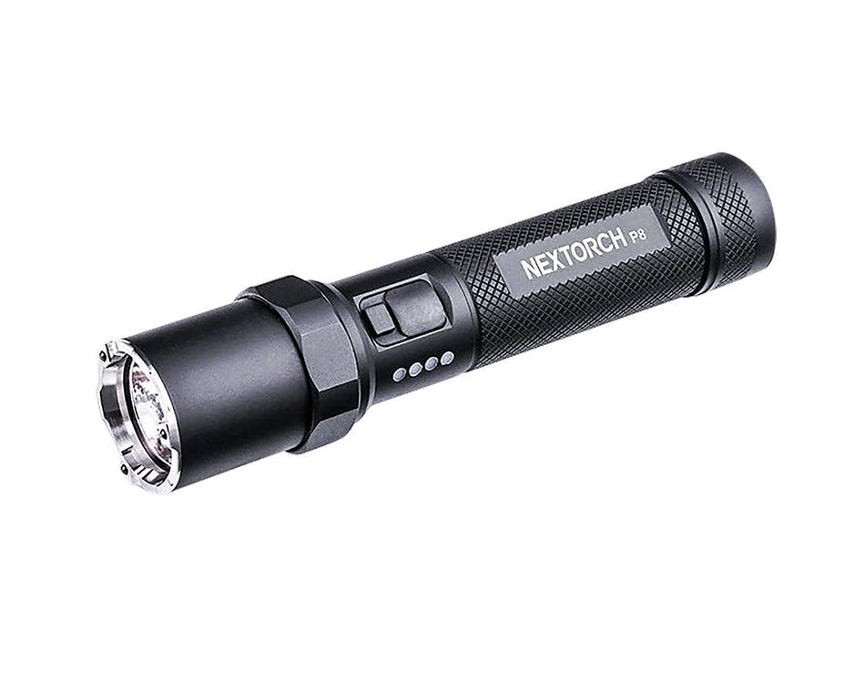 Nextorch Black Tactical Flashlight 1600 Lumens 252m Throw USB-C Rechargeable
