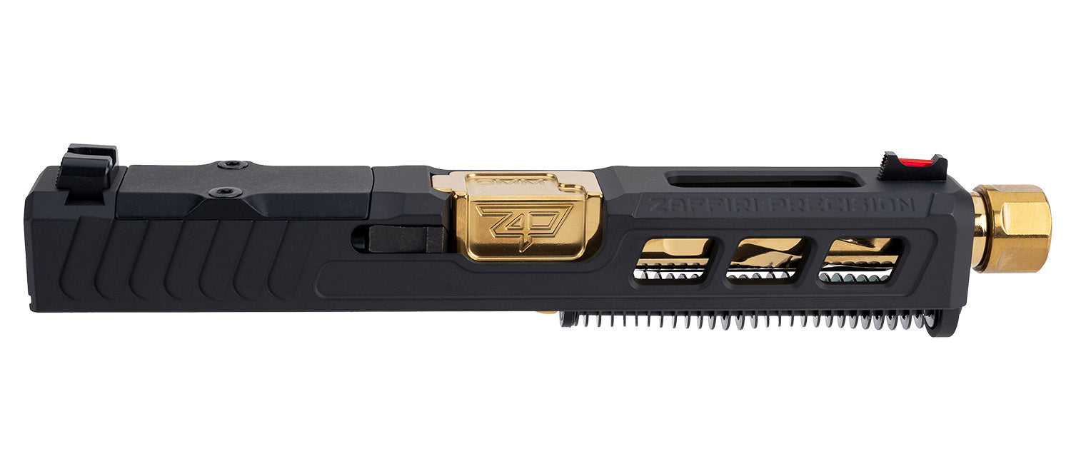 Zaffiri Precision ZPS.3.19.BLK.CU Complete Upper Assembly Glock 19 Gen 3 Gold TiN Barrel