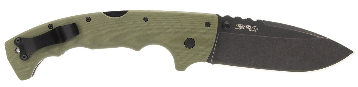 Cold Steel 5-Max Folding Knife 5" Drop Point Stonewashed S35VN Blade OD Green Textured G10 Handle