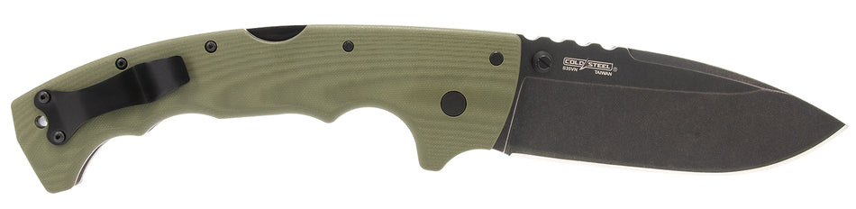 Cold Steel 5-Max Folding Knife 5" Drop Point Stonewashed S35VN Blade OD Green Textured G10 Handle