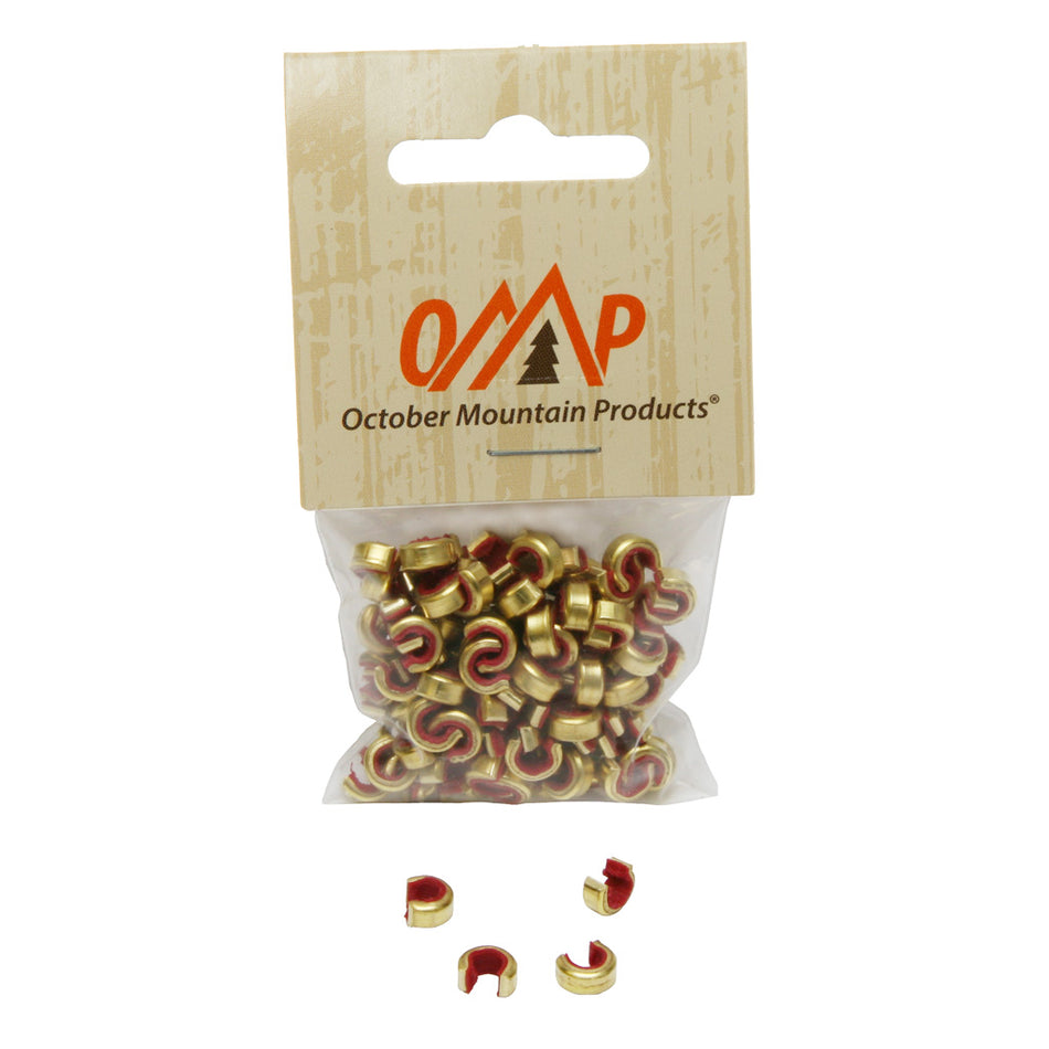 October Mountain Nock Sets XL Red 100 pk. Brass